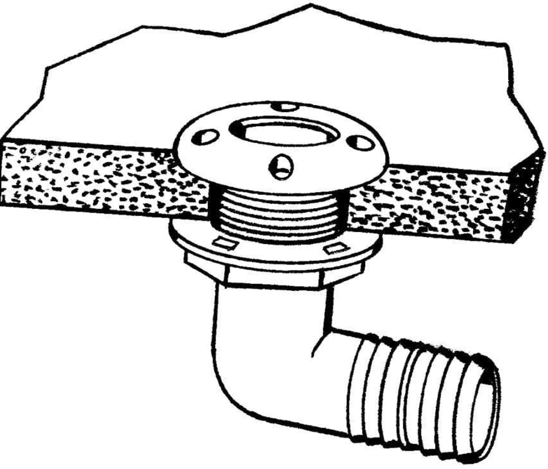 T-H Marine Plumbing & Drains-1-1/8 inch 90 degree Thru-Hull Fittings