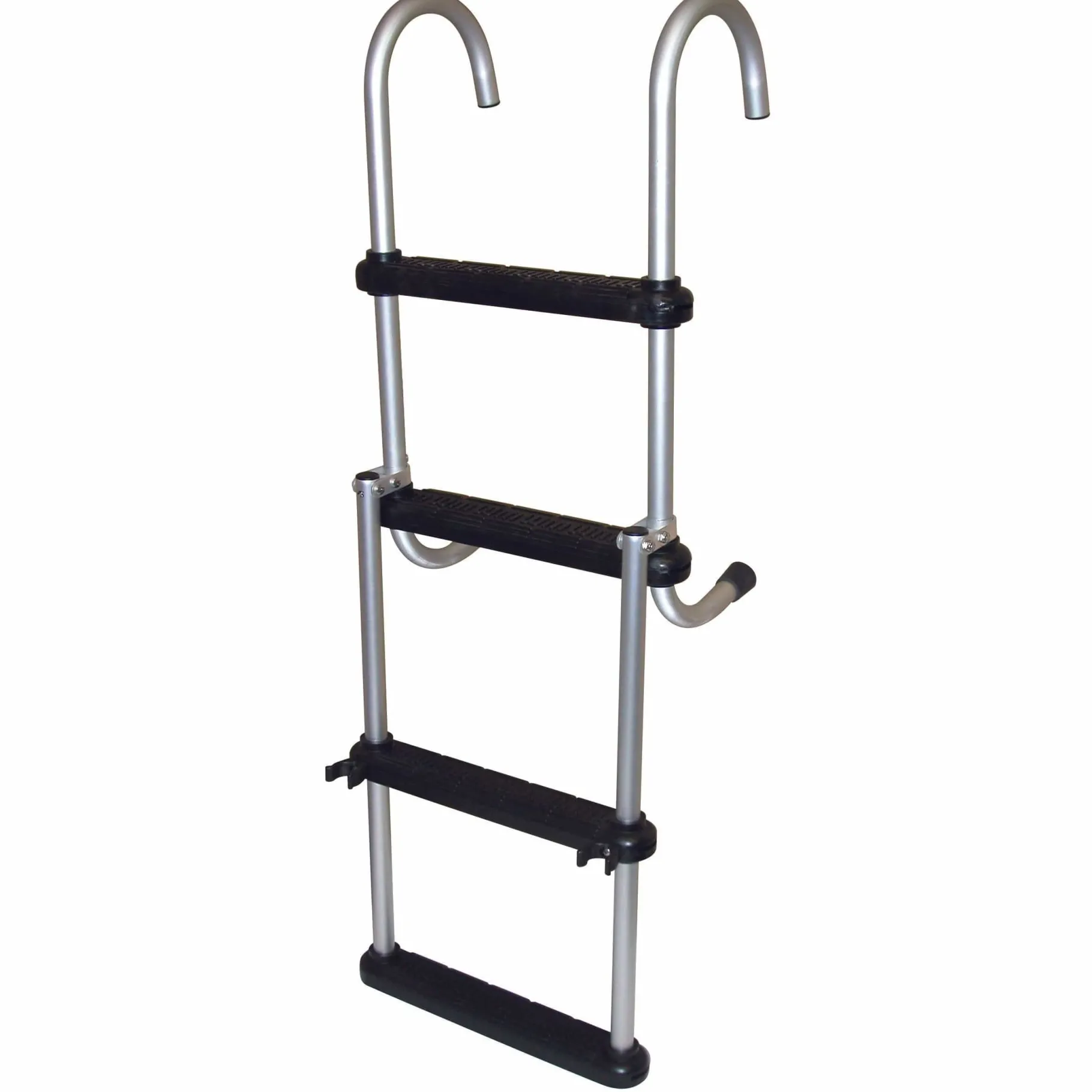 JIF Marine Ladders-Aluminum Removable Folding Pontoon Ladder