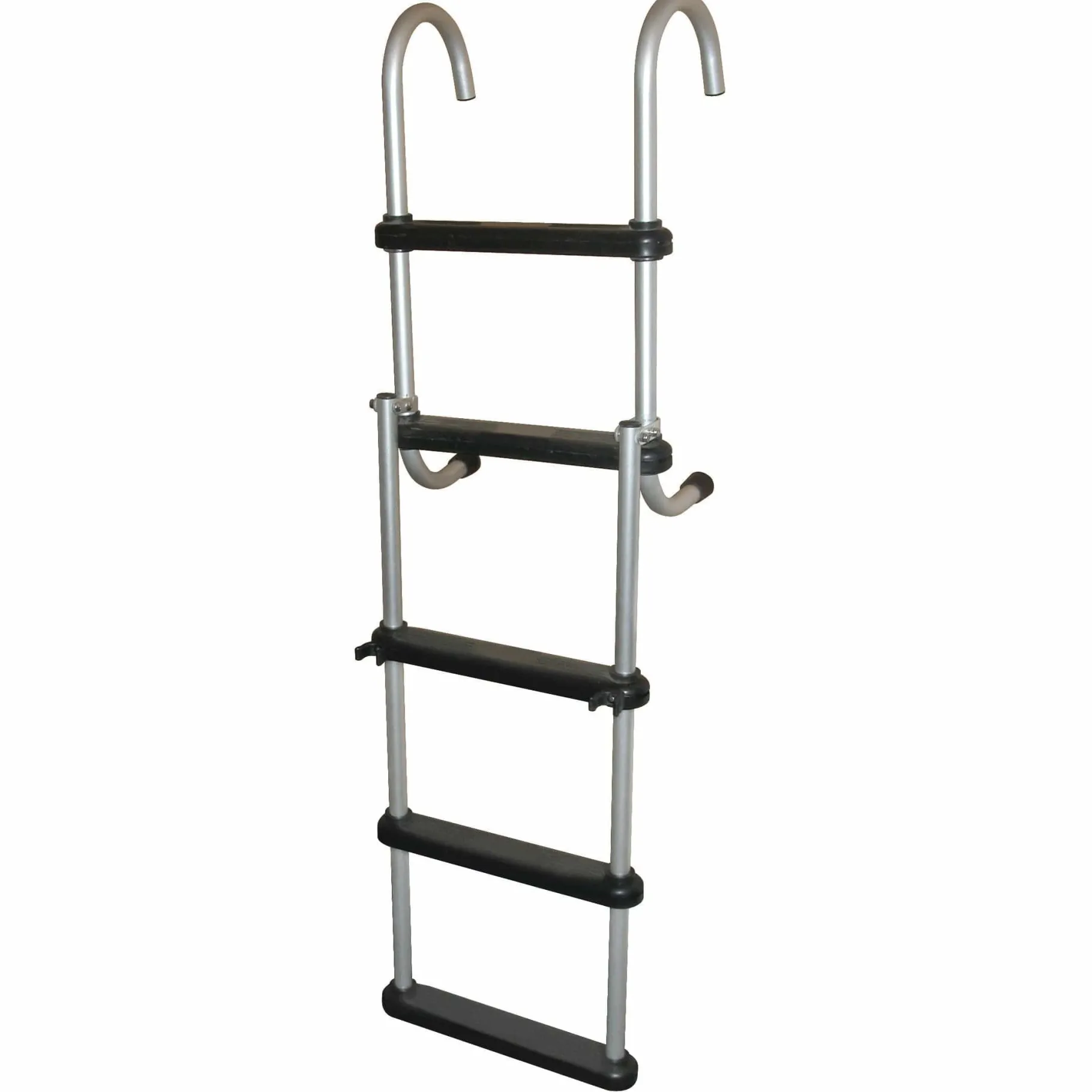 JIF Marine Ladders-Aluminum Removable Folding Pontoon Ladder