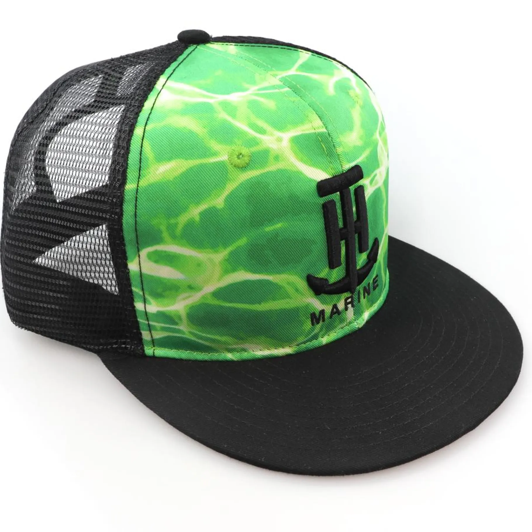 T-H Marine Hats|Closeouts-Aqua Camo Logo Flatbill Hat