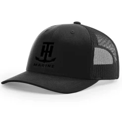 T-H Marine Hats-Black and Black Logo Snapback