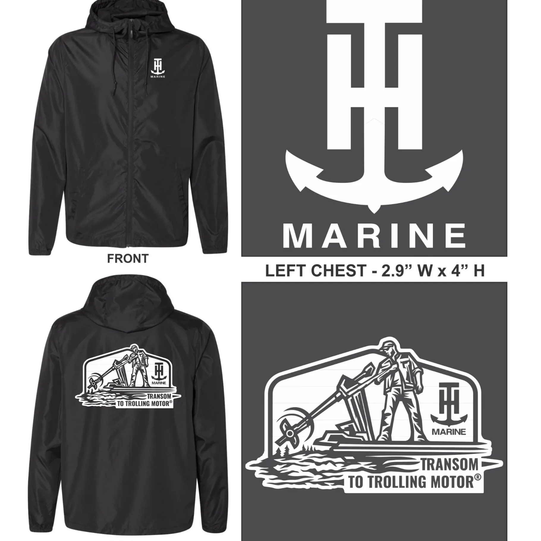 T-H Marine Hoodies-Black LIGHTWEIGHT WINDBREAKER JACKET