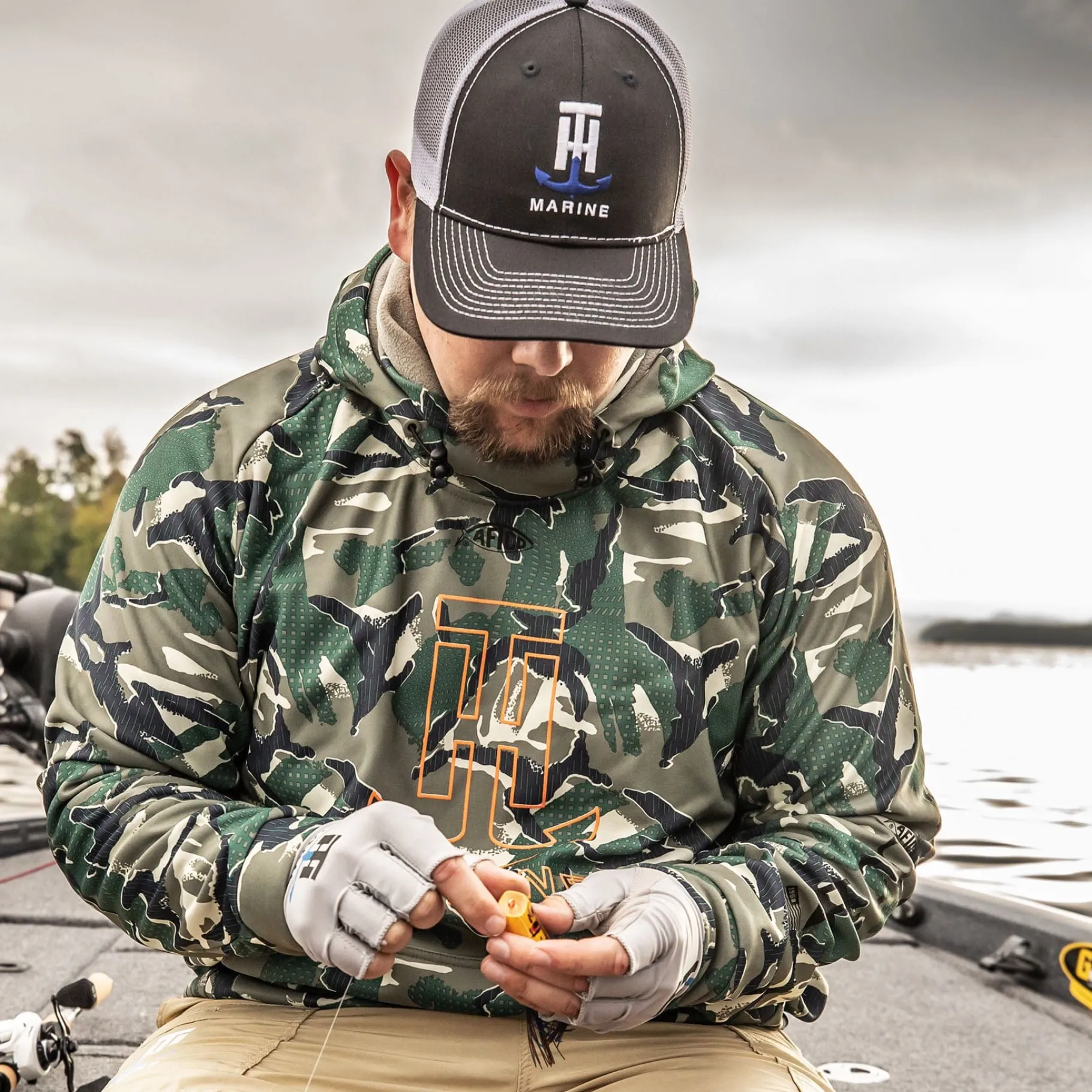 T-H Marine Hats-Black Logo Snapback Hat
