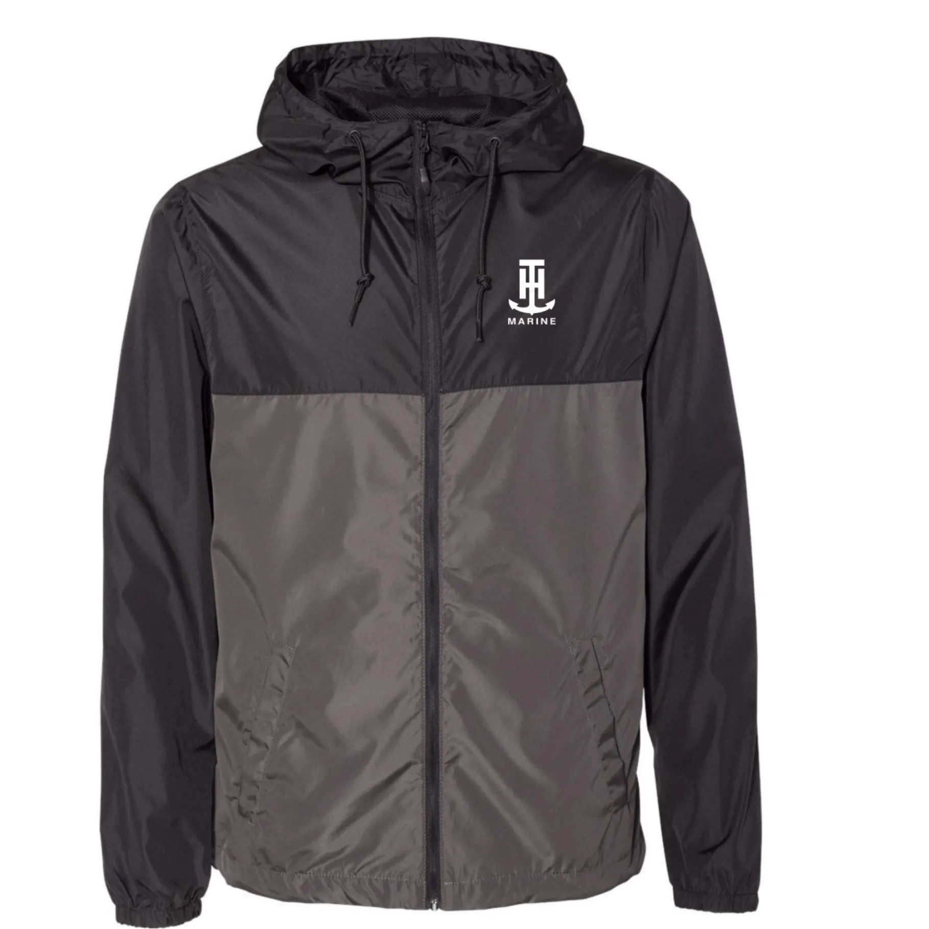 T-H Marine Hoodies-BLACK/GRAPHITE LIGHTWEIGHT WINDBREAKER JACKET