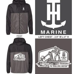 T-H Marine Hoodies-BLACK/GRAPHITE LIGHTWEIGHT WINDBREAKER JACKET
