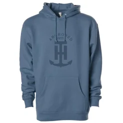 T-H Marine Hoodies-Blue Anchored Logo Hoodie