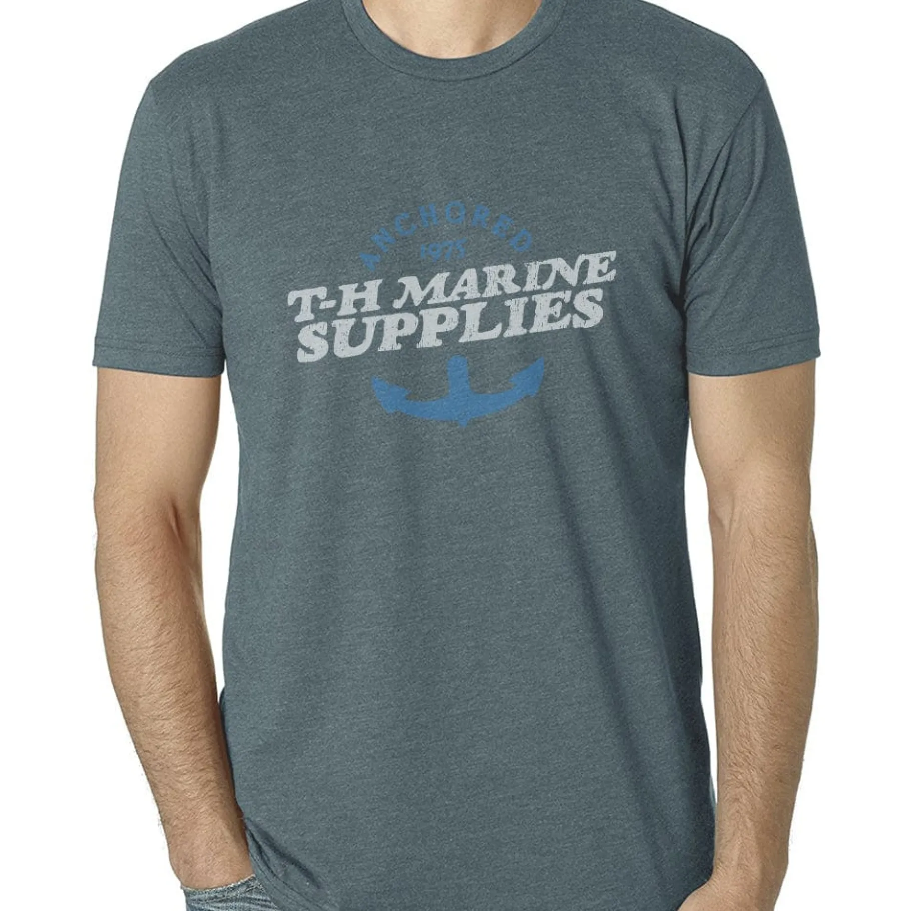 T-H Marine Tees-Blue Retro Logo T-Shirt