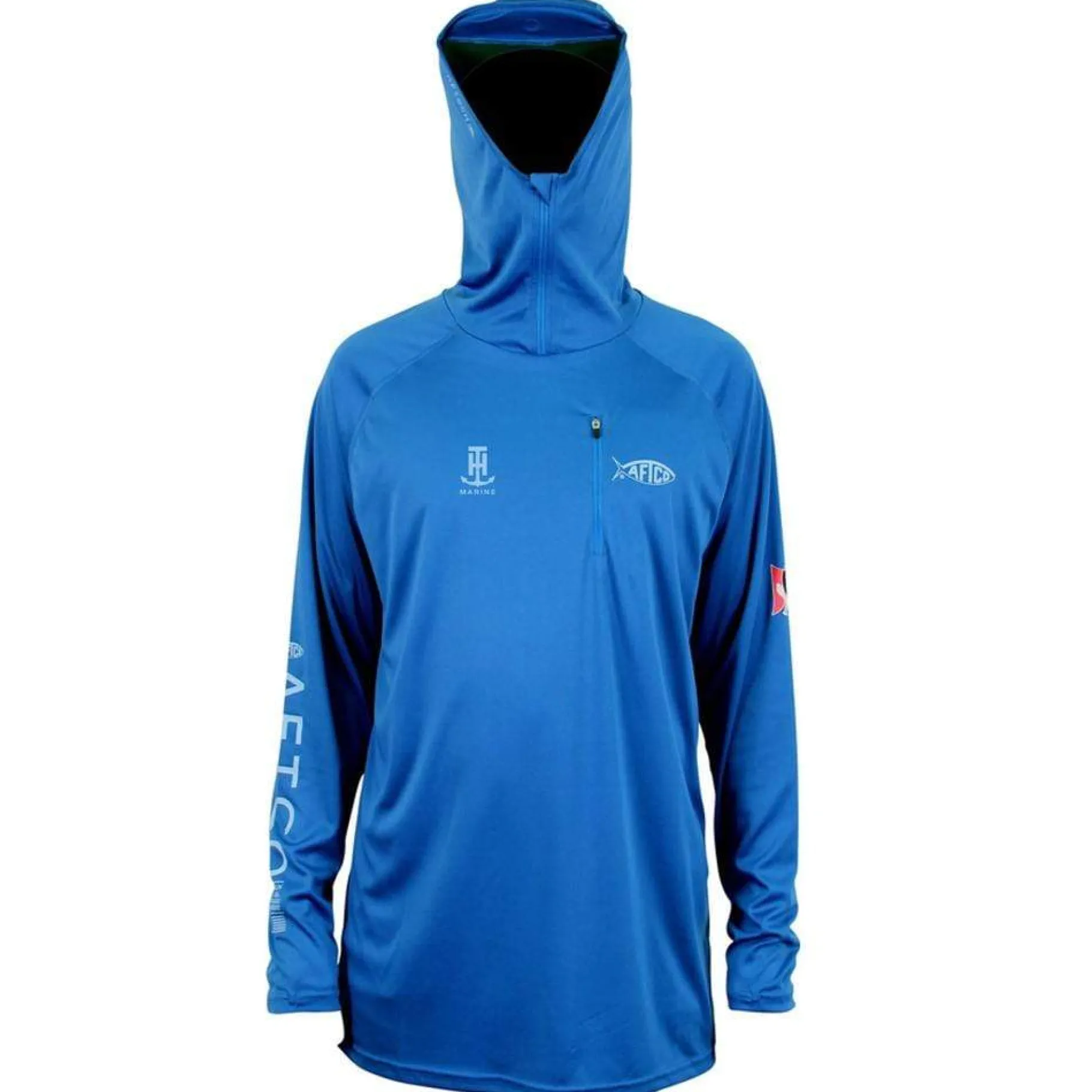 T-H Marine Hoodies|Tees-Blue Logo AFTCO JASON CHRISTIE HOODED PERFORMANCE SHIRT