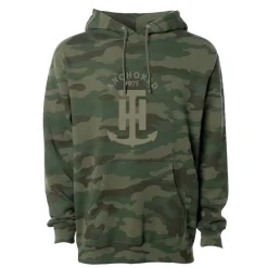 T-H Marine Hoodies-Camo Anchored Logo Hoodie