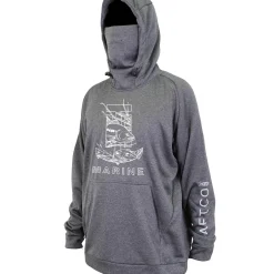 T-H Marine Hoodies-CHARCOAL AFTCO REAPER TECHNICAL FLEECE HOODIE