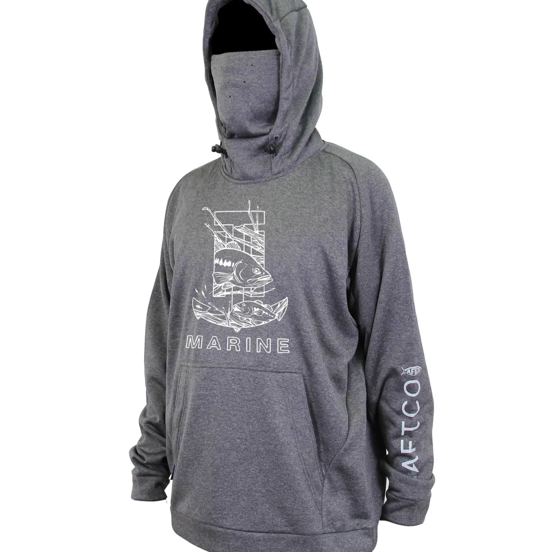 T-H Marine Hoodies-CHARCOAL AFTCO REAPER TECHNICAL FLEECE HOODIE