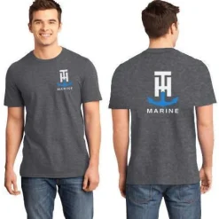 T-H Marine Tees-Charcoal Logo Front/Back Tee