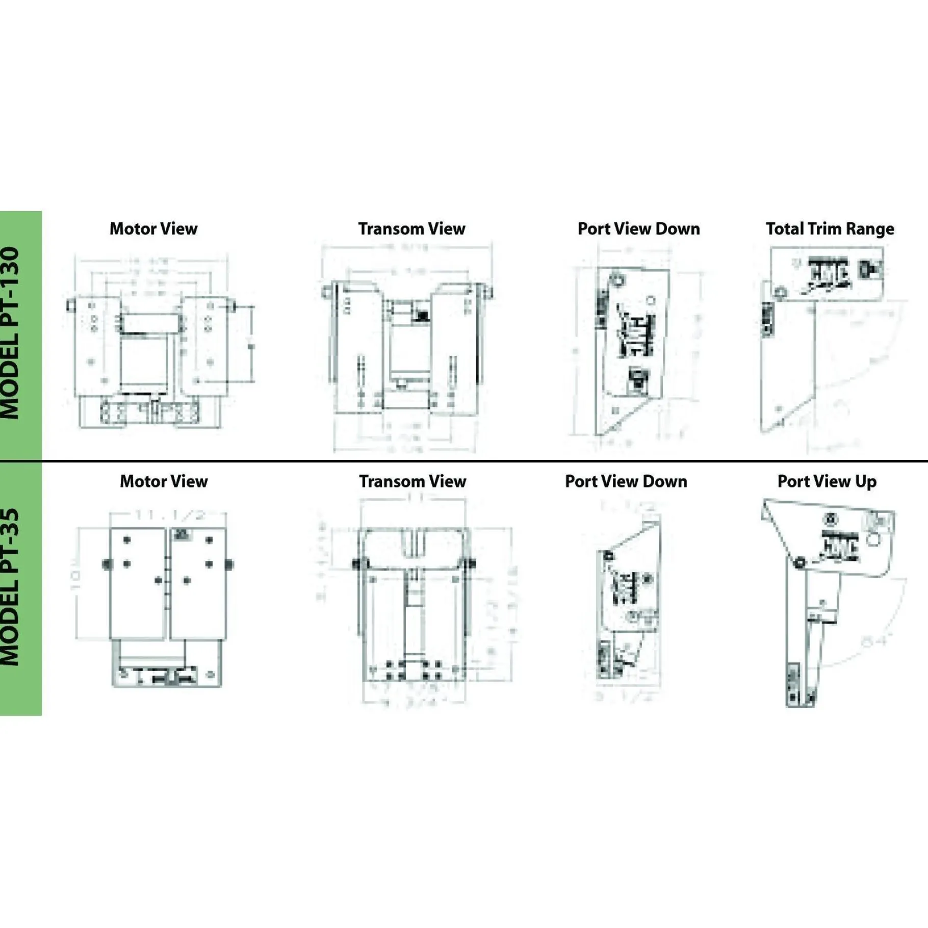 CMC Jack Plates & Trim Units-PT-35 Tilt and Trim for up to 35 HP