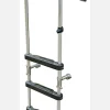 JIF Marine Ladders-Foldable 3-Step Transom Ladder - Extended Hand Rails