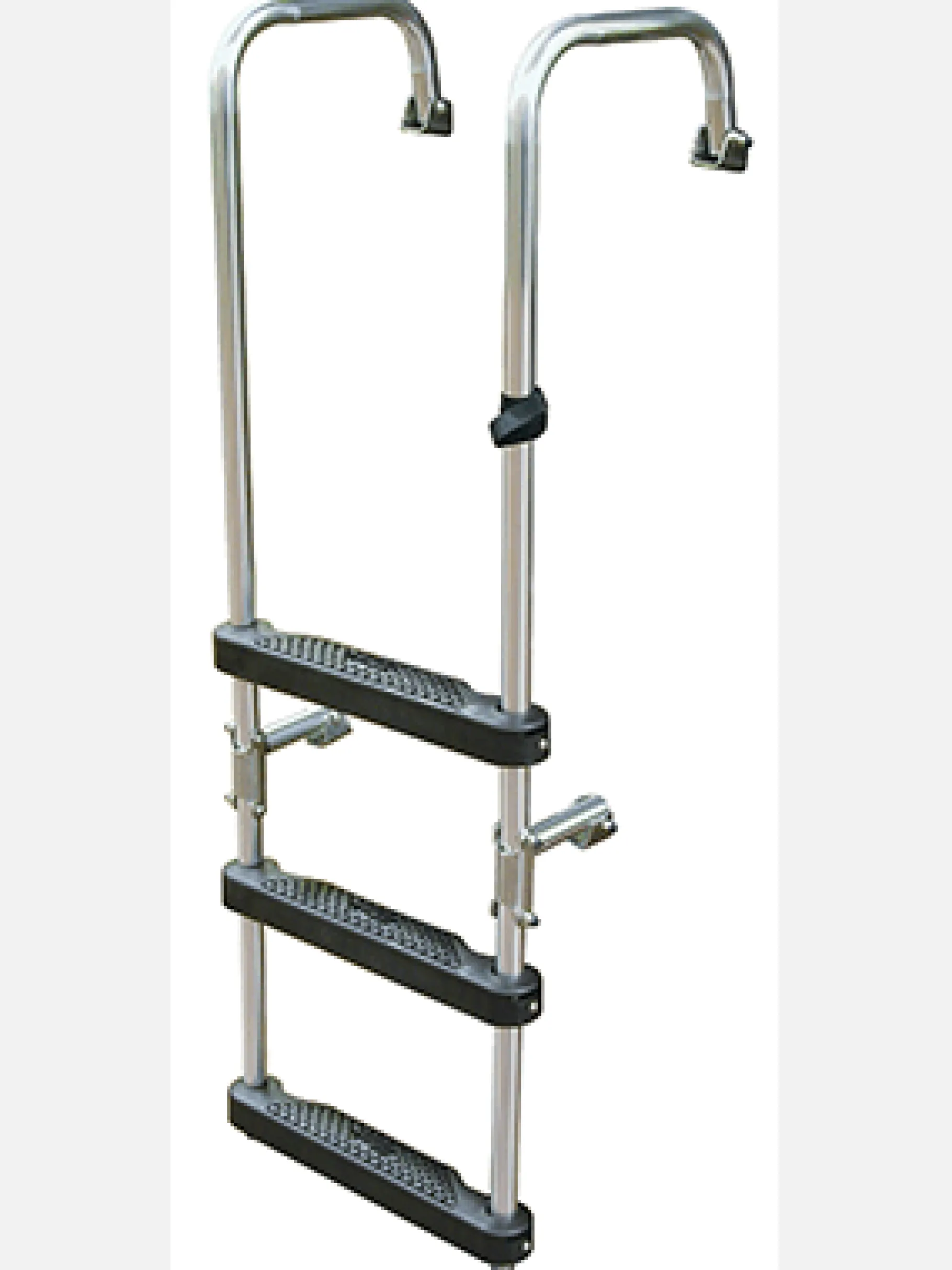 JIF Marine Ladders-Foldable 3-Step Transom Ladder - Extended Hand Rails