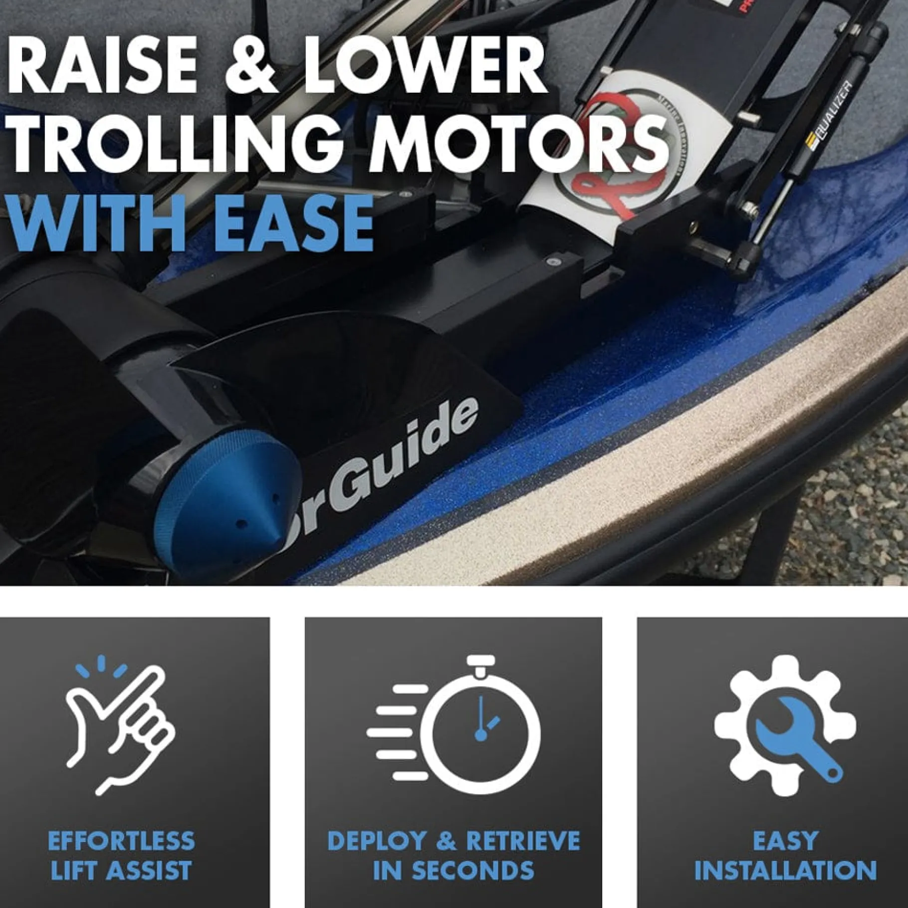 T-H Marine Closeouts|Trolling Motor Accessories-G-Force EQUALIZER Trolling Motor Lift Assist