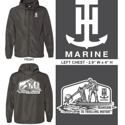 T-H Marine Hoodies-Graphite LIGHTWEIGHT WINDBREAKER JACKET
