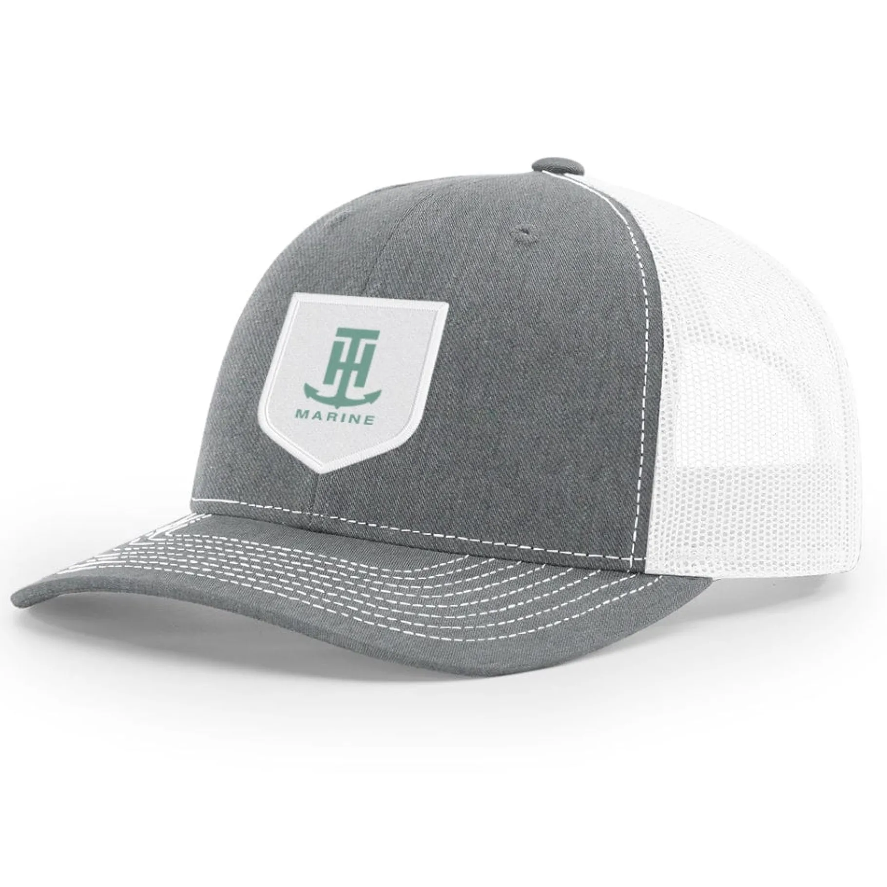 T-H Marine Hats-Gray and White Logo Patch Snapback