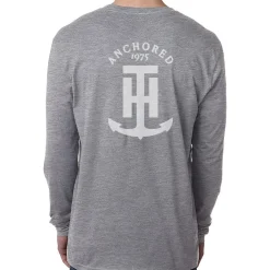 T-H Marine Tees-Gray T-H Anchored Long Sleeve Shirt