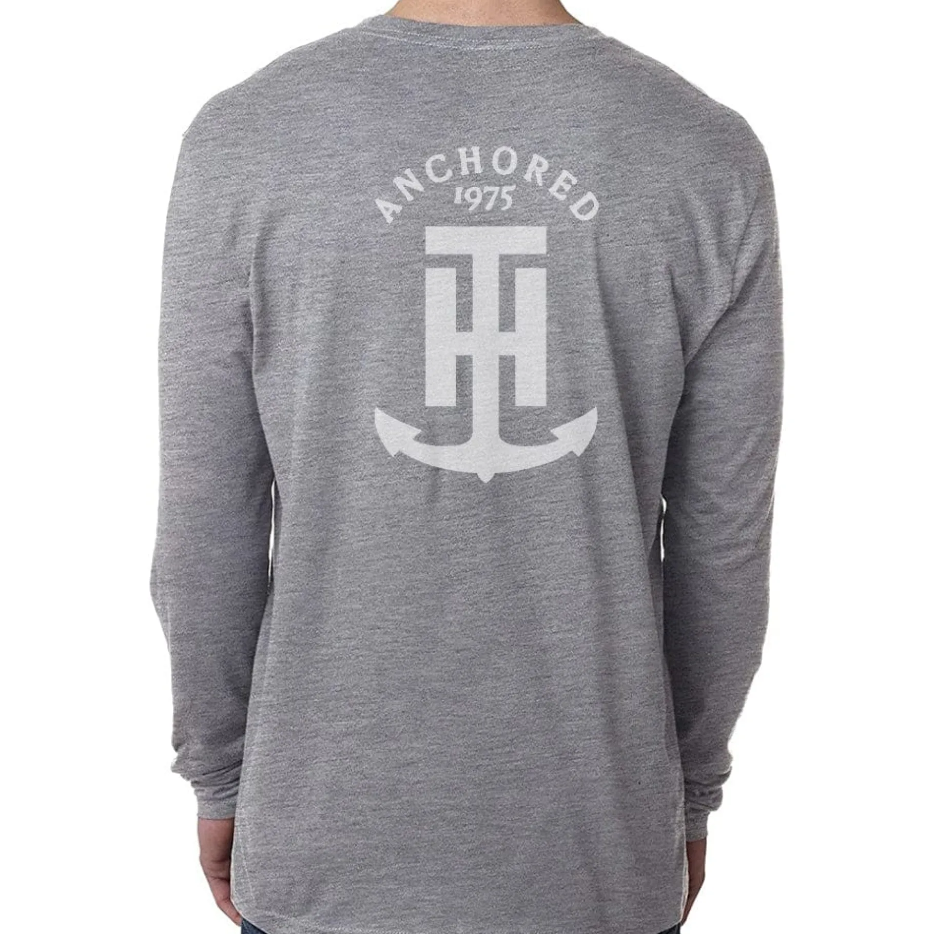 T-H Marine Tees-Gray T-H Anchored Long Sleeve Shirt