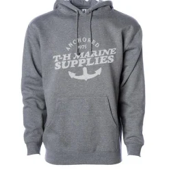 T-H Marine Hoodies-Grey Retro Logo Hoodie
