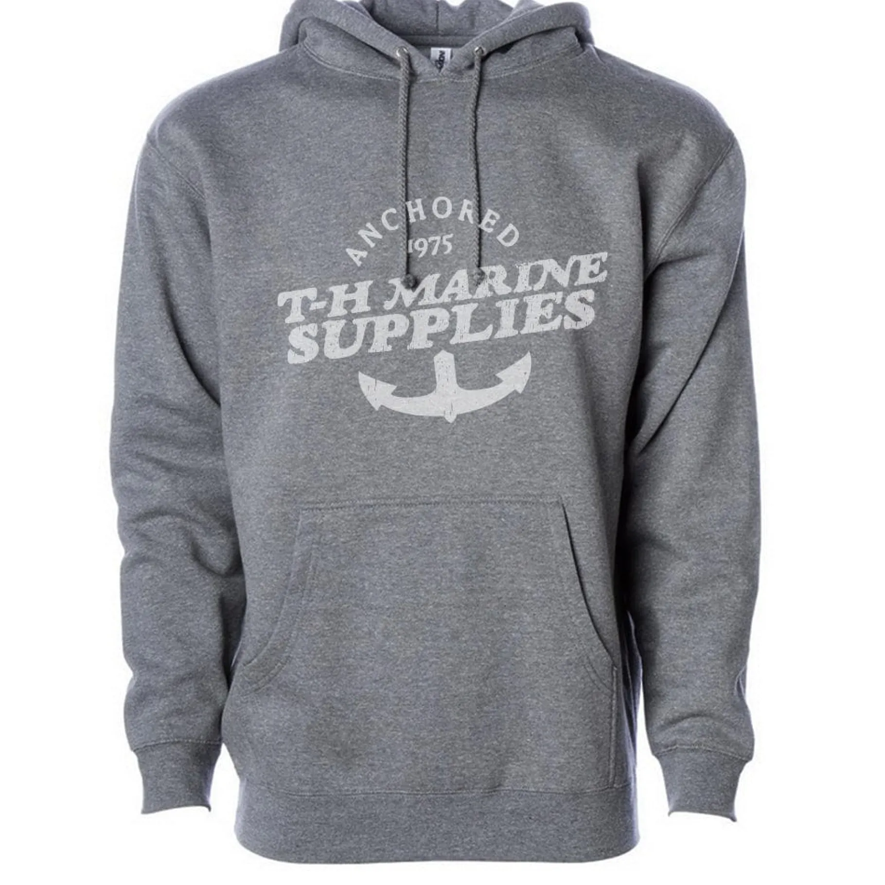 T-H Marine Hoodies-Grey Retro Logo Hoodie