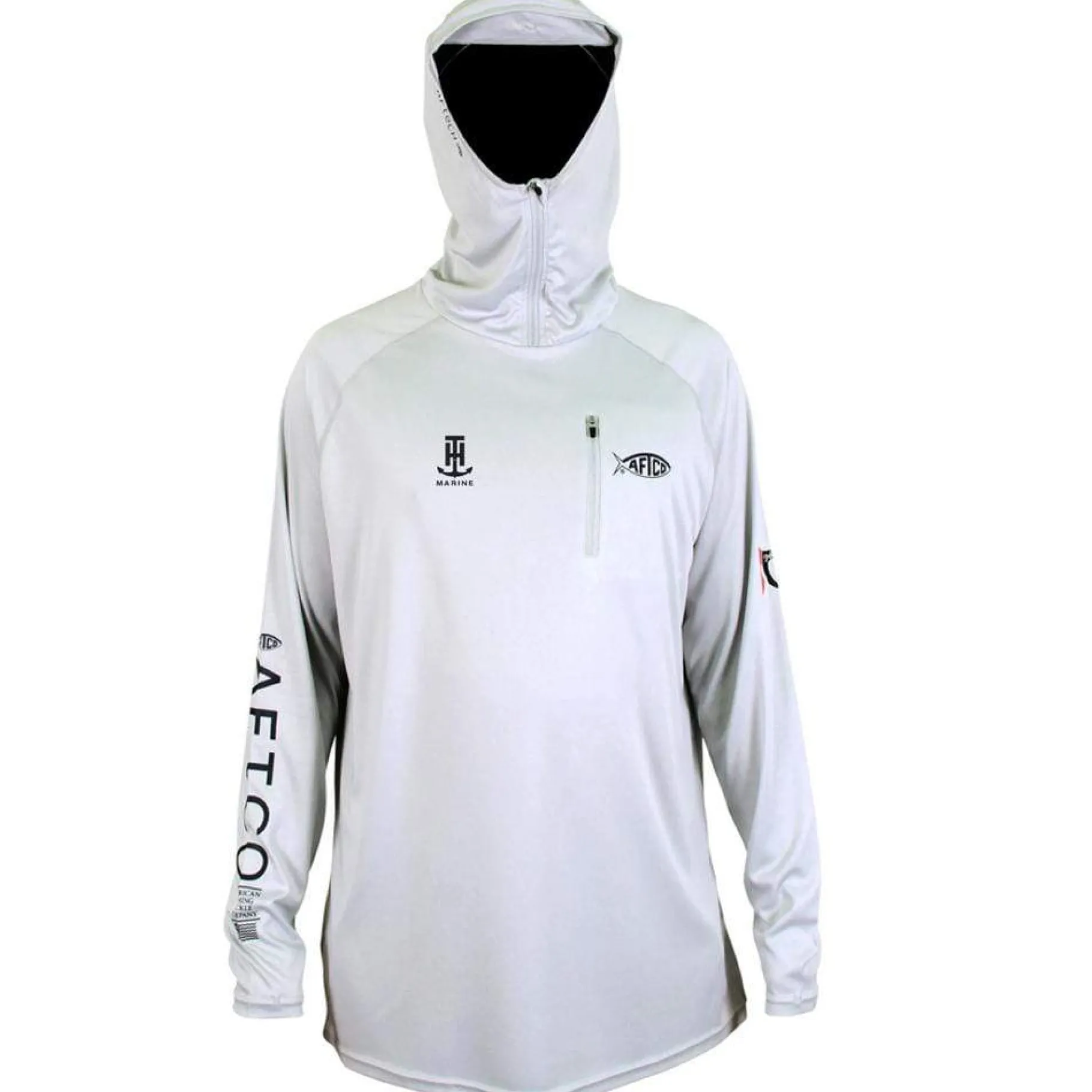 T-H Marine Hoodies|Tees-Grey Logo AFTCO JASON CHRISTIE HOODED PERFORMANCE SHIRT