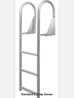 JIF Marine Ladders-Hinged Flip Up Dock Ladder - Wide 4" Step