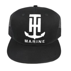 T-H Marine Hats|Closeouts-Large Black Logo Flatbill Hat