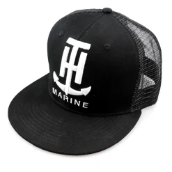 T-H Marine Hats|Closeouts-Large Black Logo Flatbill Hat
