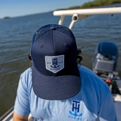 T-H Marine Hats-Navy and White Logo Patch Snapback