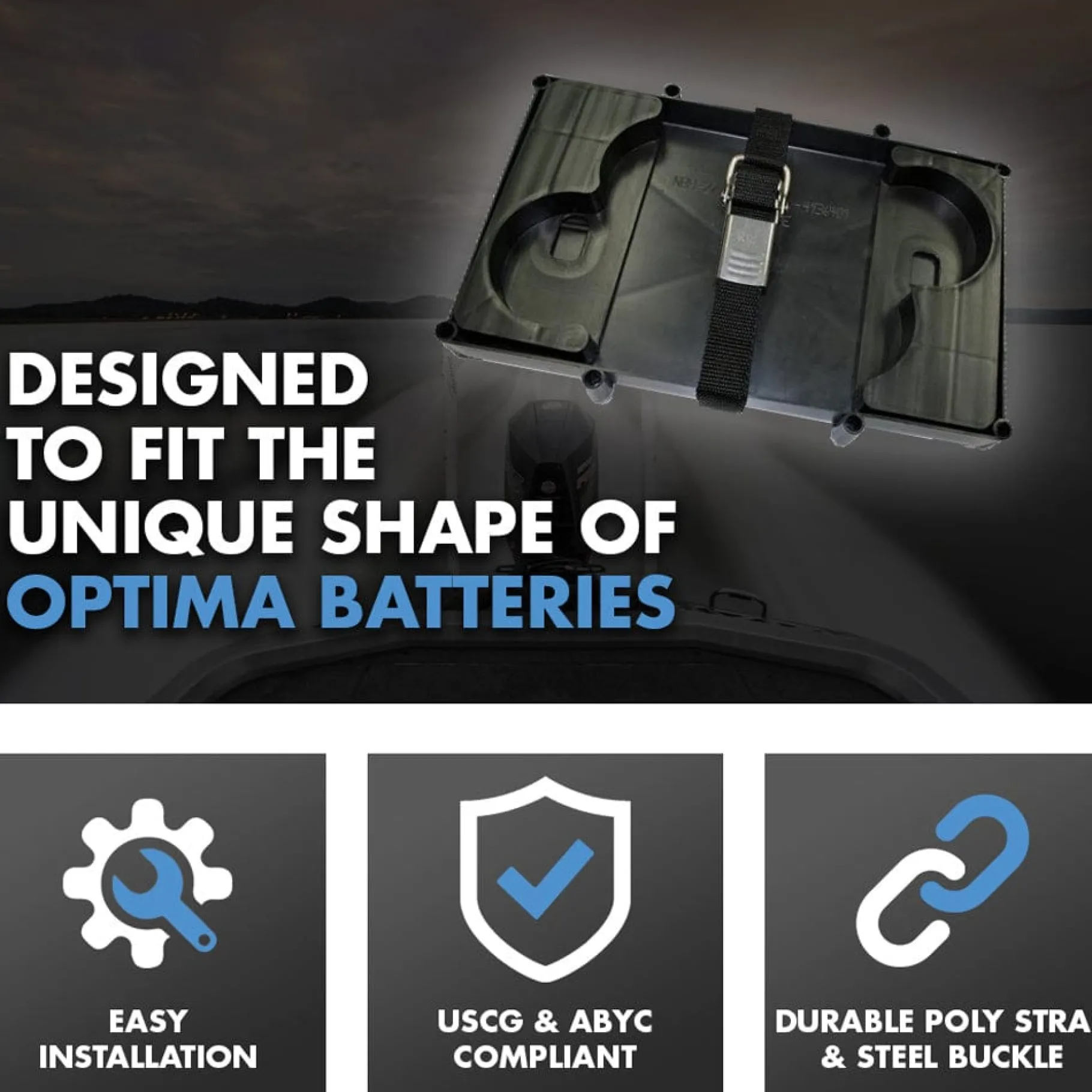 T-H Marine Boating Accessories-Optima™ Battery Tray