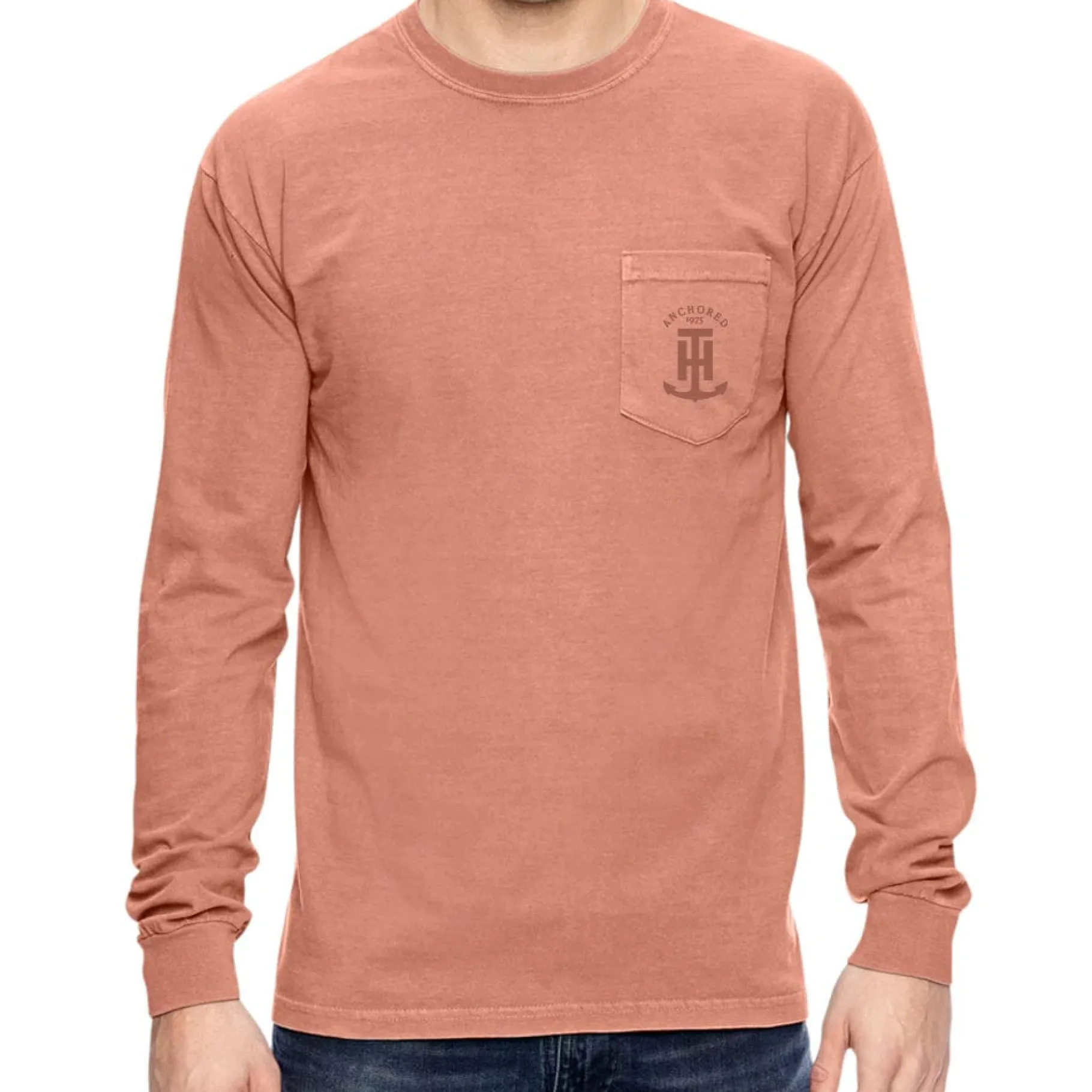 T-H Marine Tees-Orange Stay Anchored Long Sleeve Shirt