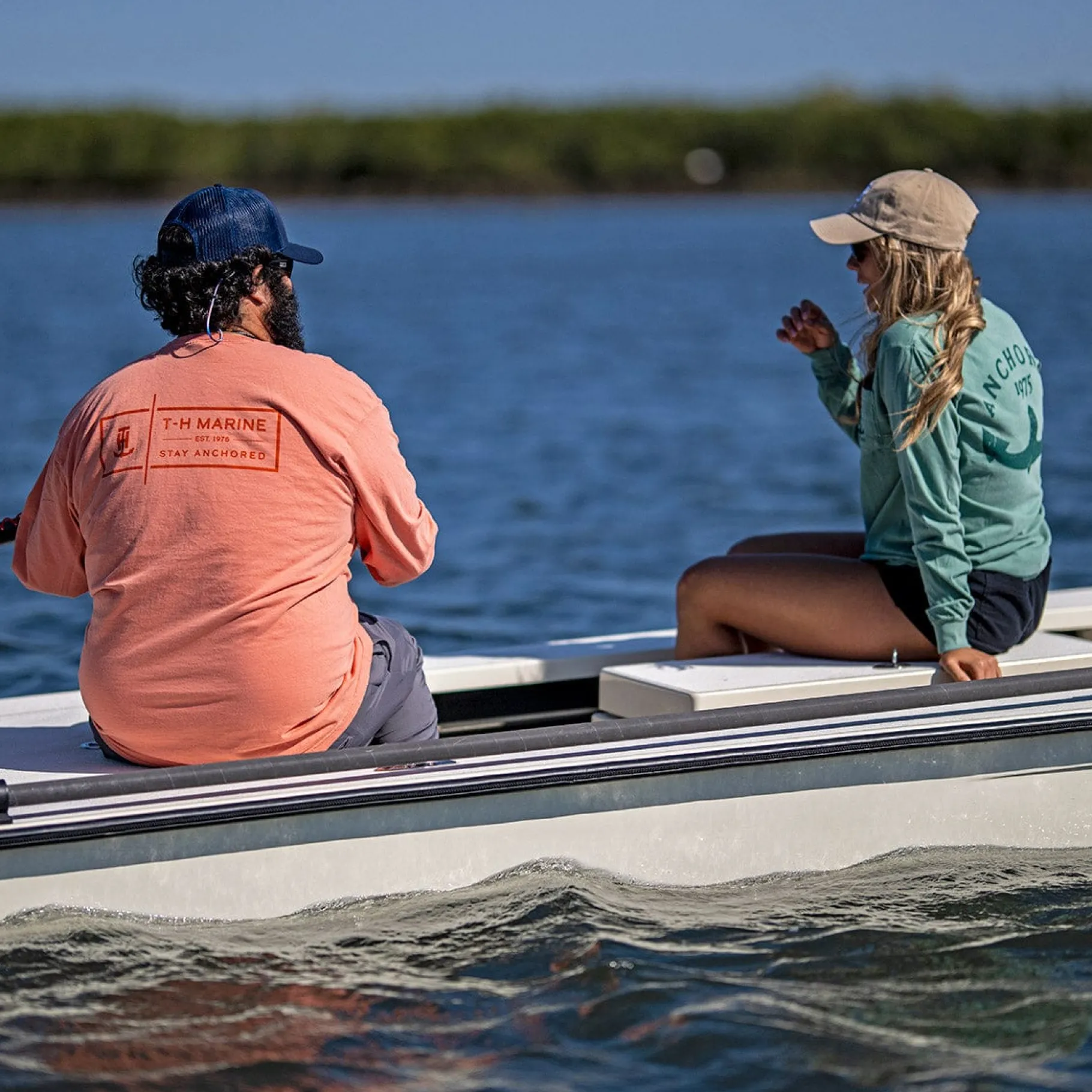 T-H Marine Tees-Orange Stay Anchored Long Sleeve Shirt