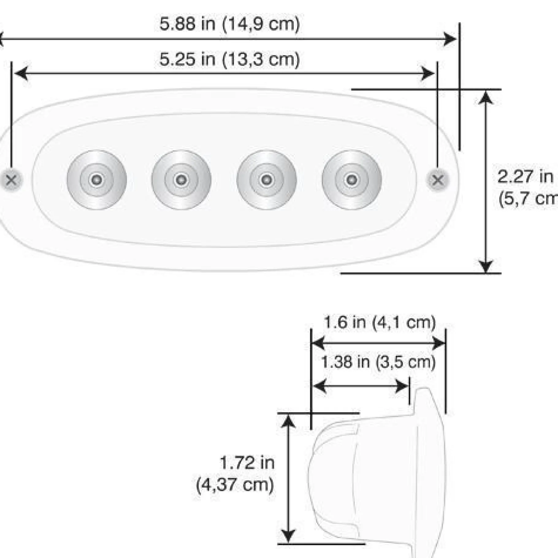 T-H Marine Led Lighting-Oval LED Spreader Light