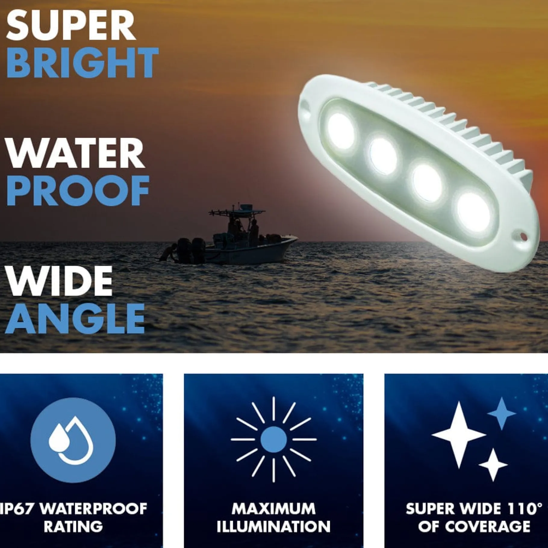 T-H Marine Led Lighting-Oval Recessed Mount Spreader LED Light