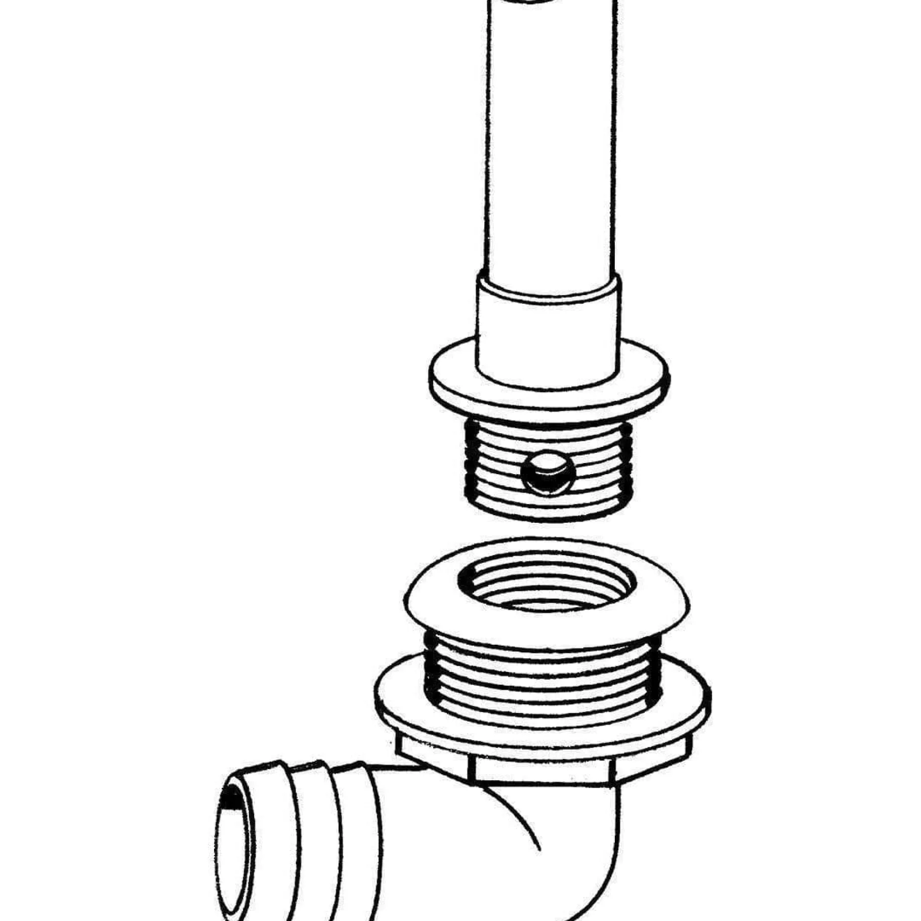 T-H Marine Plumbing & Drains-Overflow Drain Tubes - Screw-in Tubes