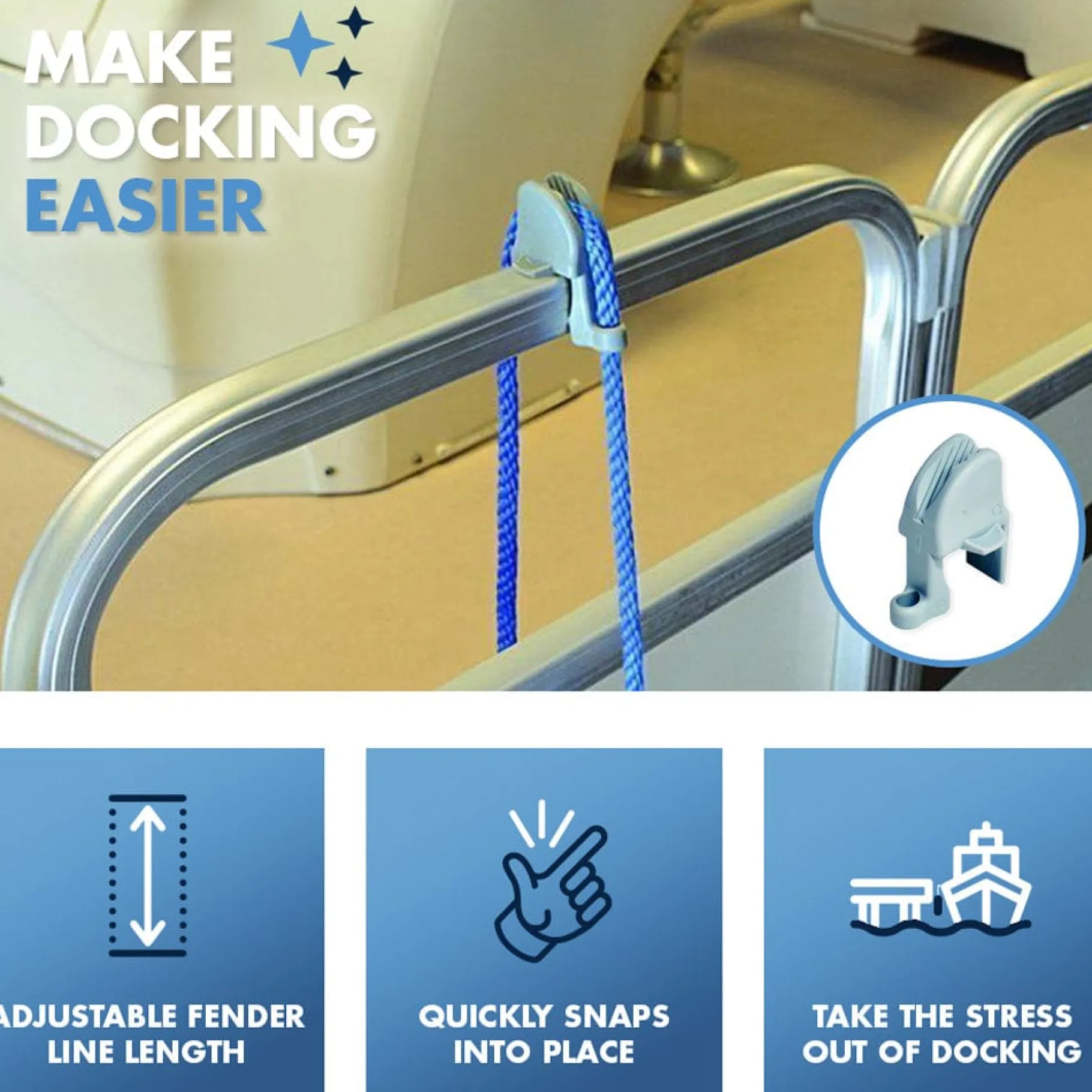 T-H Marine Boating Accessories-Pontoon Fender Hanger Clips for Pontoons