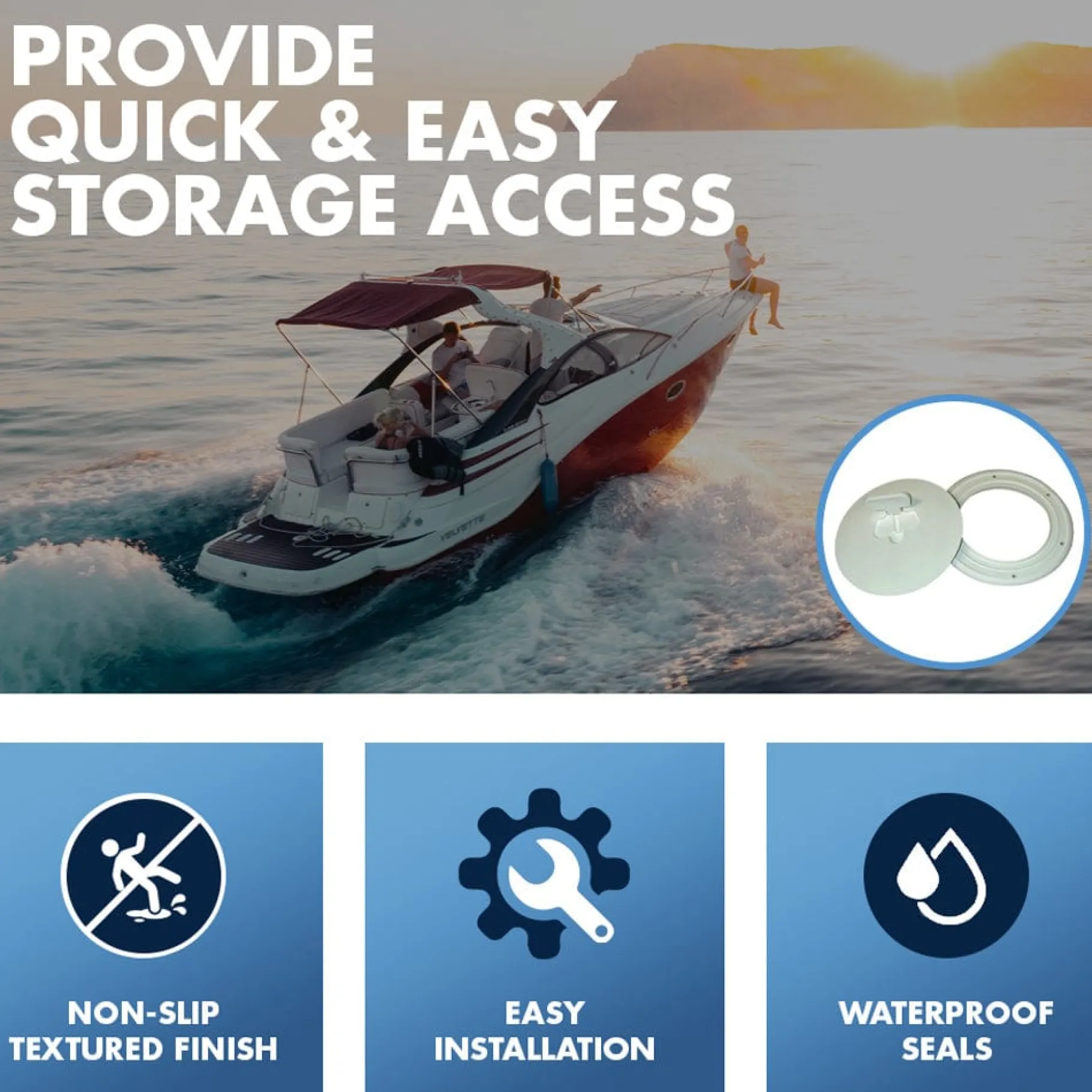 T-H Marine Organization|Hatches, Plates & Lids-Quick Release Cam Lock Deck Plates