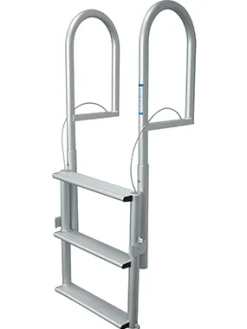 JIF Marine Ladders-Retractable Sliding Dock Lift Ladder - Wide 4" Step
