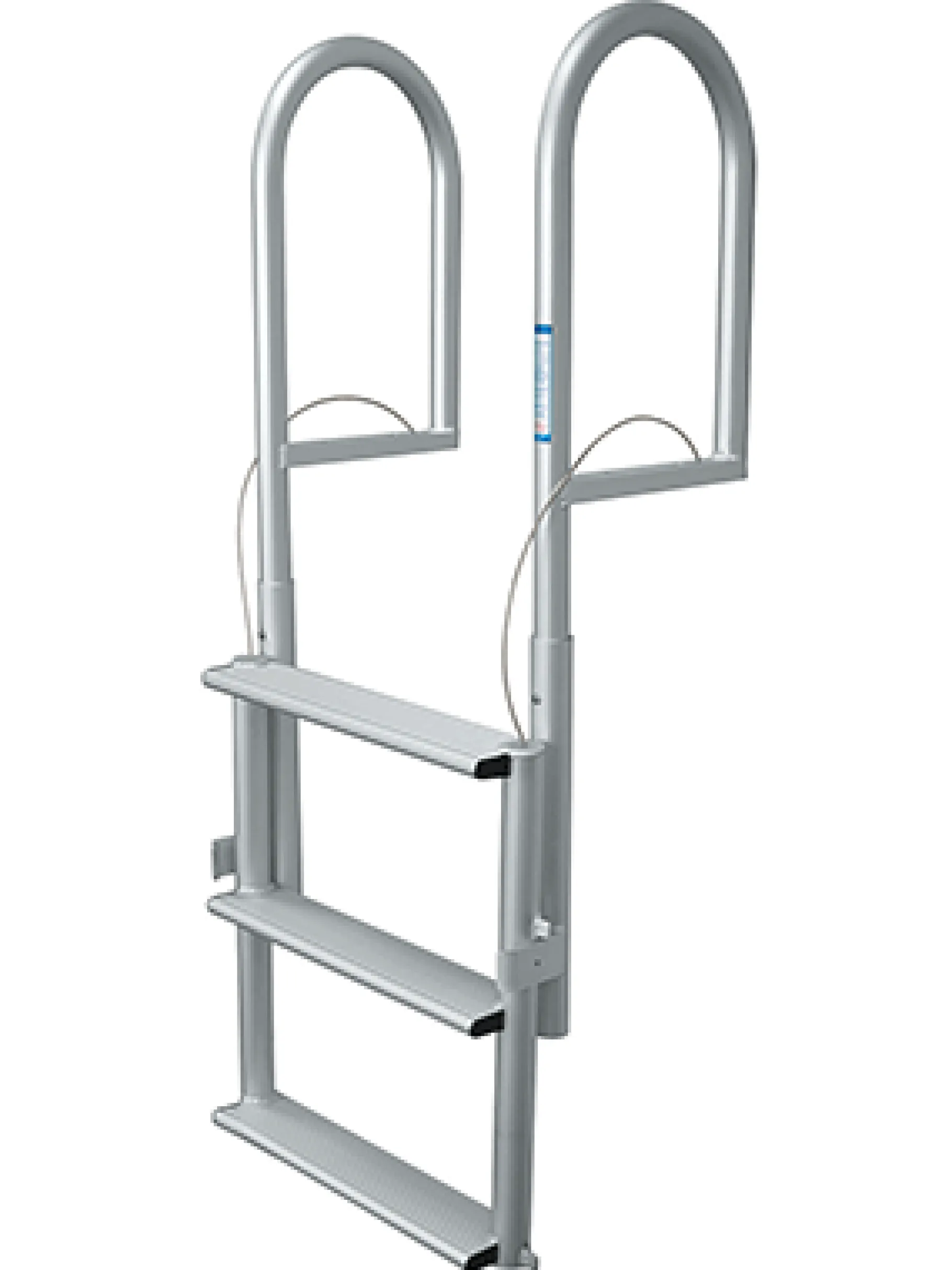 JIF Marine Ladders-Retractable Sliding Dock Lift Ladder - Wide 4" Step