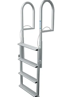 JIF Marine Ladders-Retractable Sliding Dock Lift Ladder - Wide 4" Step