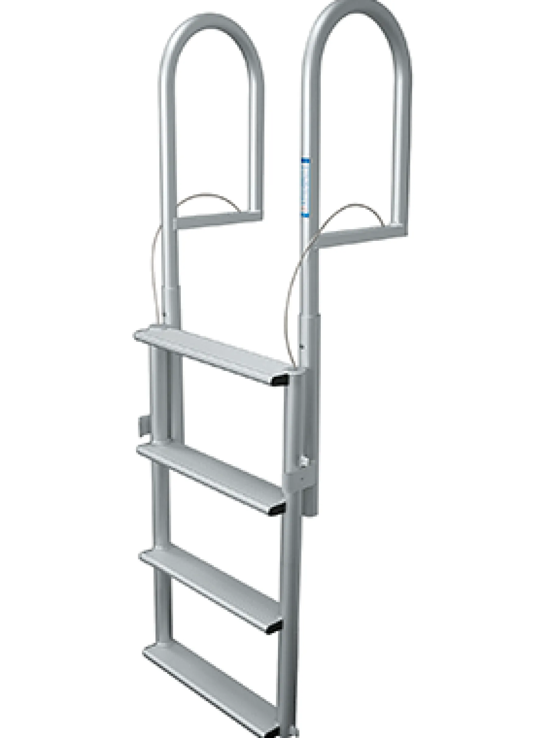 JIF Marine Ladders-Retractable Sliding Dock Lift Ladder - Wide 4" Step