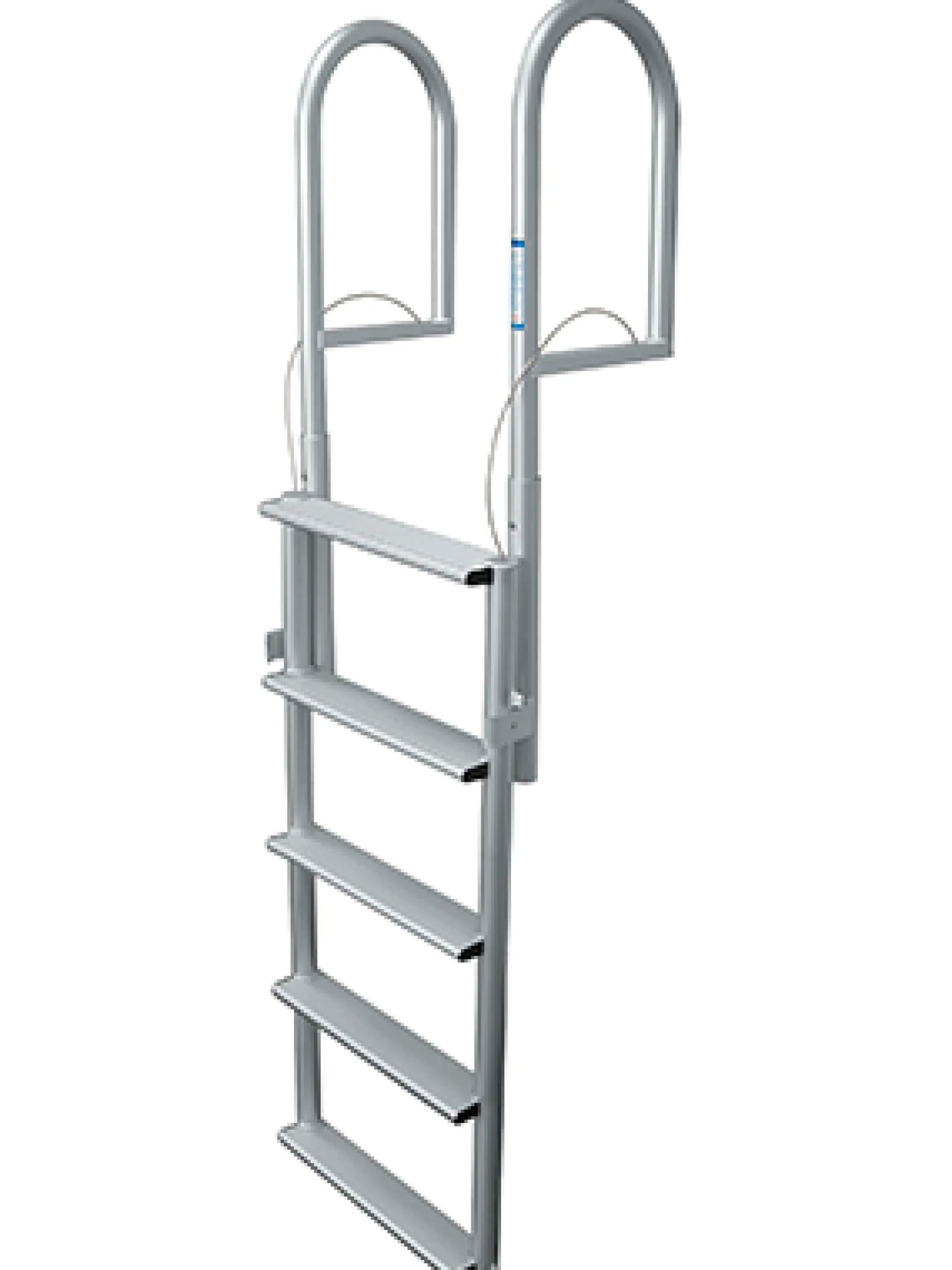 JIF Marine Ladders-Retractable Sliding Dock Lift Ladder - Wide 4" Step