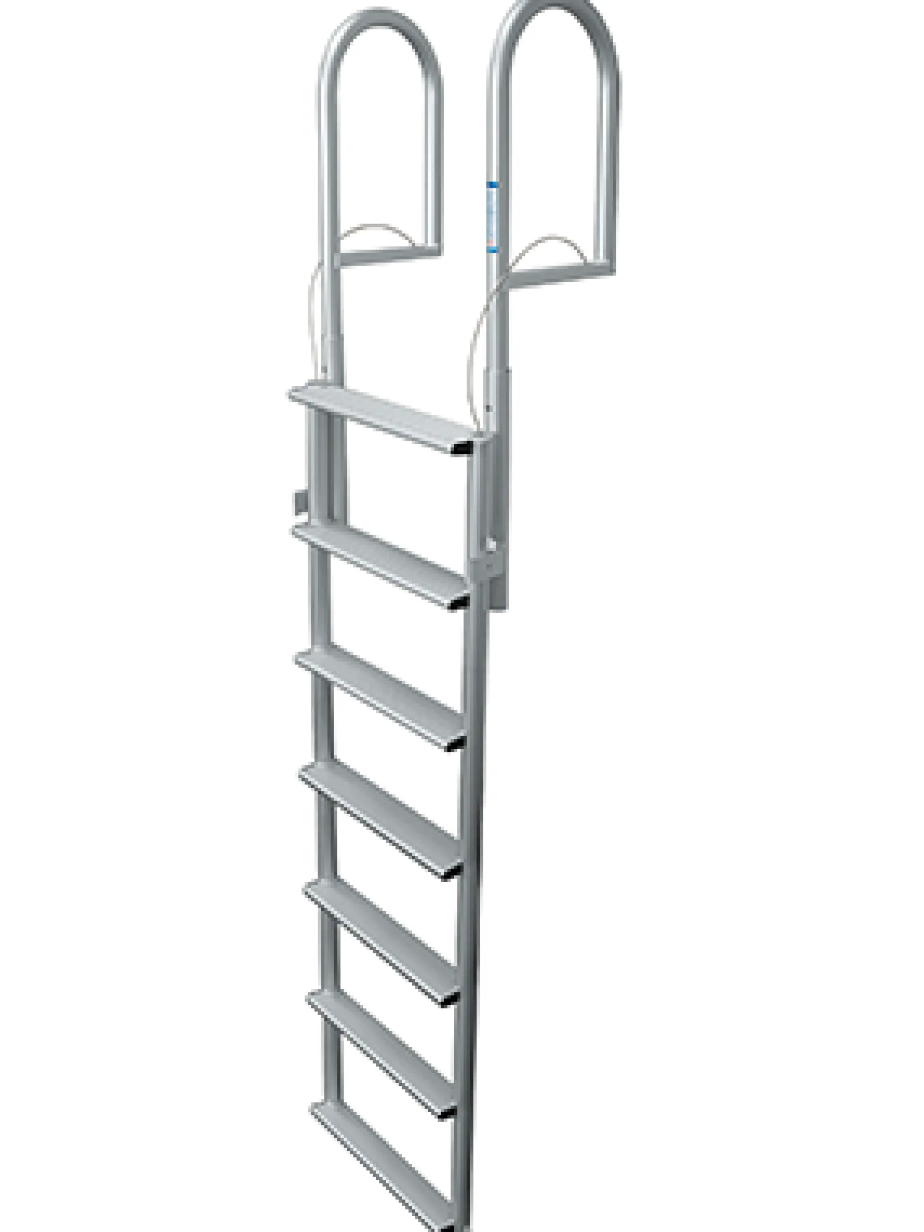 JIF Marine Ladders-Retractable Sliding Dock Lift Ladder - Wide 4" Step