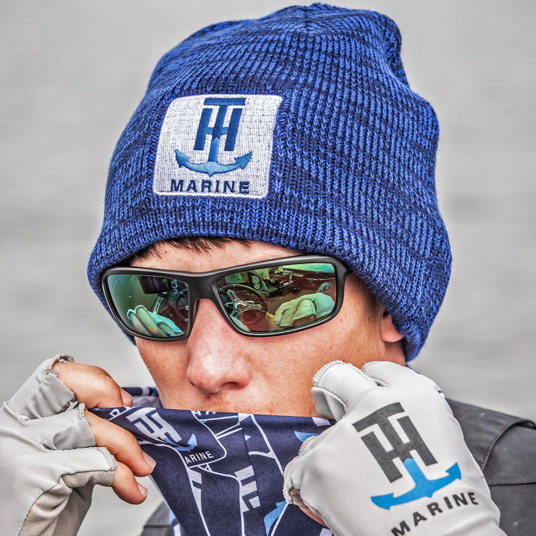 T-H Marine Hats-Royal Blue Logo Beanie