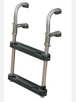 JIF Marine Ladders-Stainless Steel Folding Transom Ladder