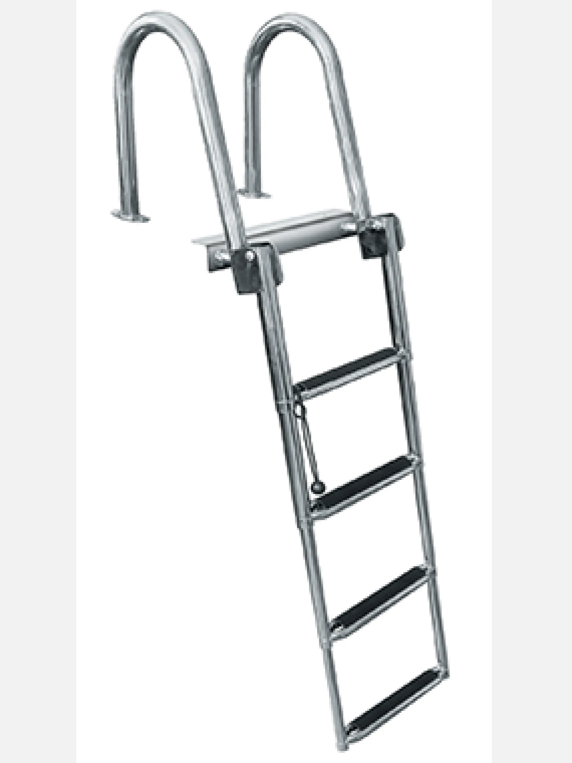 JIF Marine Ladders-Stainless Steel Premium Rear-Entry Pontoon Ladder