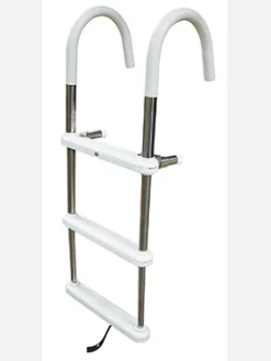 JIF Marine Ladders-Stainless Steel Telescoping Gunwale Hook Ladder - 3-Step