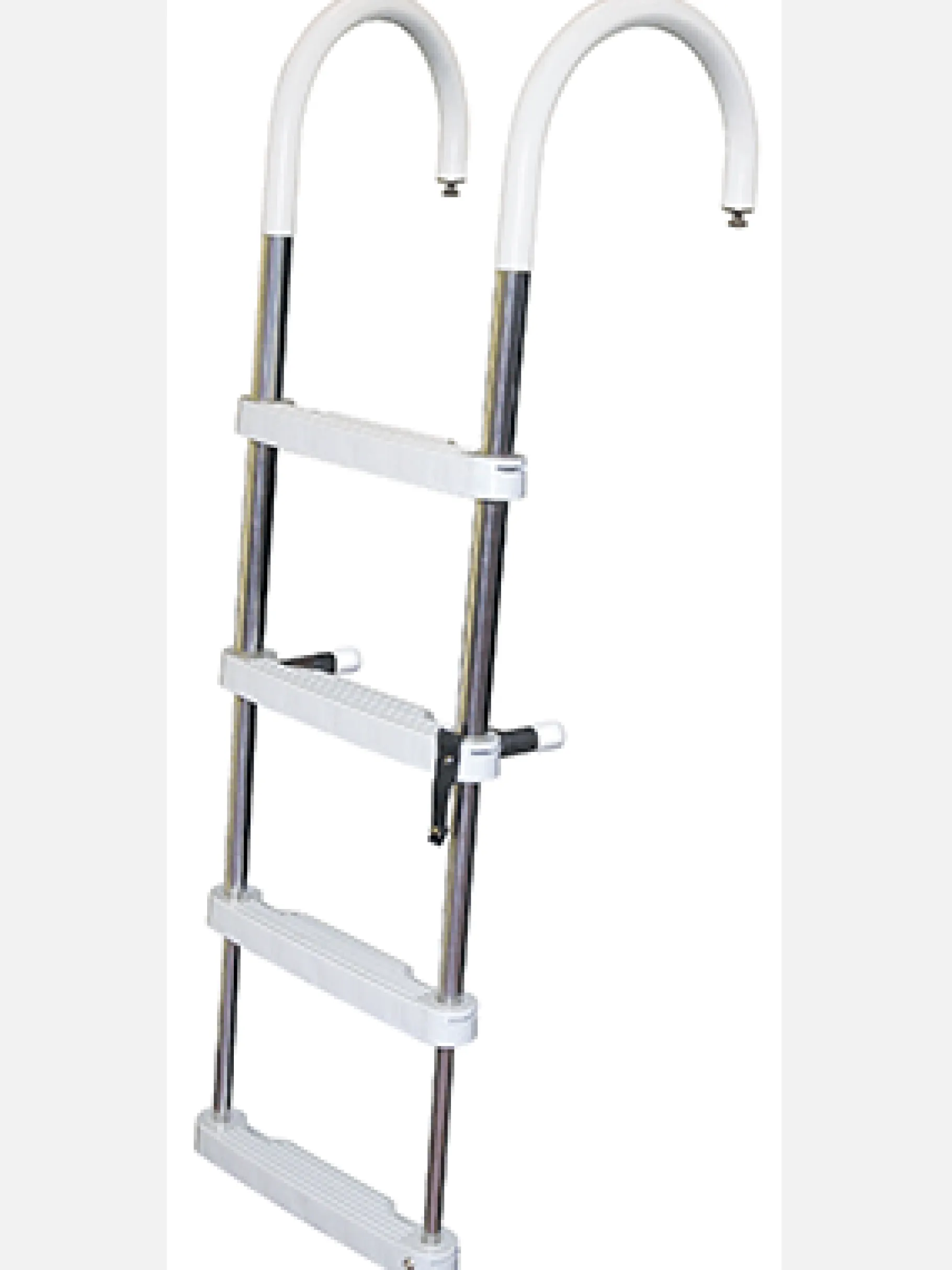 JIF Marine Ladders-Stainless Steel Telescoping Pontoon Swim Ladder